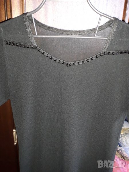 Дамска блузка черна полупрозрачна с къс ръкав, снимка 1
