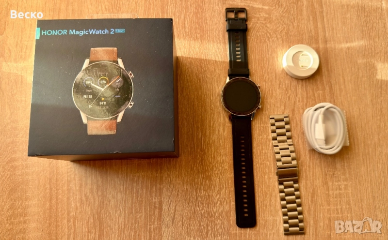 Часовник Honor MagicWatch 2 (46mm) – Отличен, комплект с 3 каишки, снимка 1