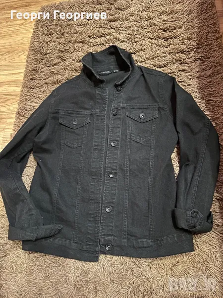 Черно, еластично, дънково яке, снимка 1