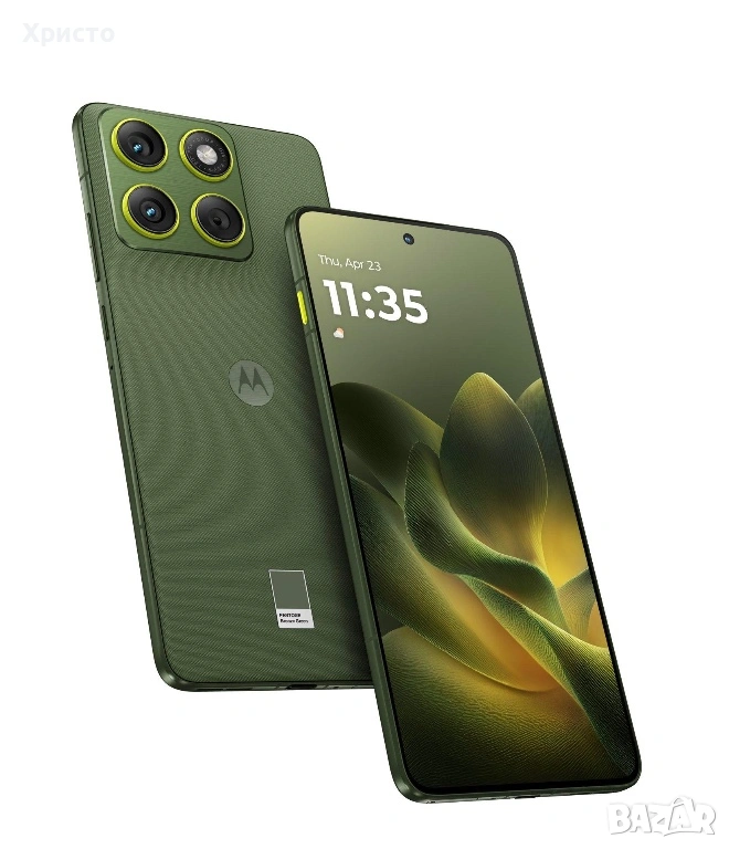 НОВ!!! Motorola edge 70, 12GB RAM, 512 GB, PANTONE Green, снимка 1
