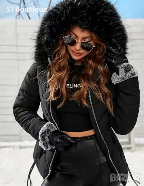 🧥✨ Дамско елегантно зимно яке с качулка – Топло, стилно и модерно! , снимка 1