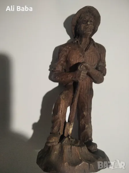 Красива Дървена статуетка-дърворезба Дървосекач, снимка 1