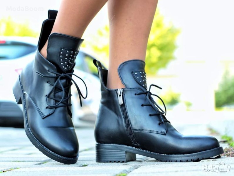 💯Кожени черни равни боти💯, снимка 1