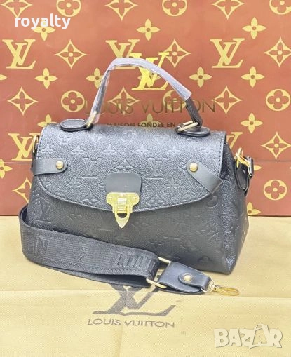 Louis Vuitton Черна Кожена Дамска Чанта , снимка 1