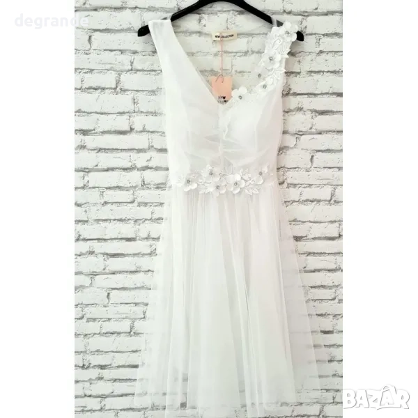 Дамска къса официална рокля от тюл, снимка 1