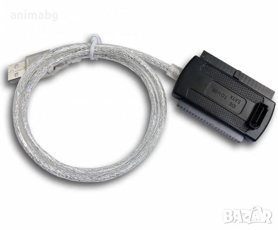 ANIMABG Адаптер USB to ATA, SATA, IDE хард диск HDD SSD PC компютър лаптоп Laptop NVR, снимка 1
