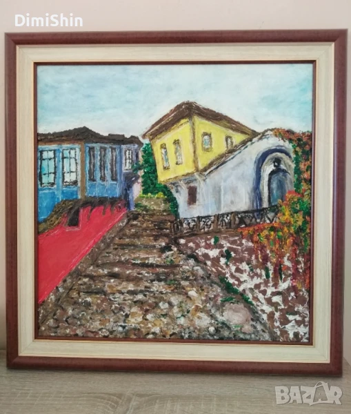 Картина с маслени бои в рамка 49/49 см. , снимка 1