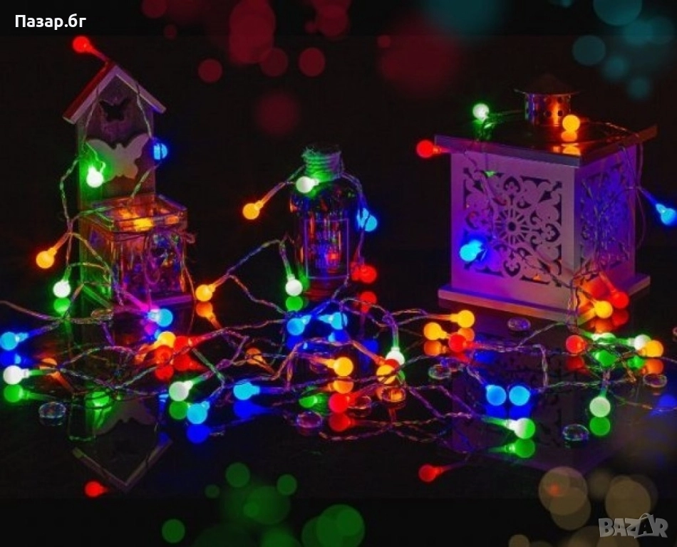 Соларно коледно LED осветление, 60 броя, , снимка 1