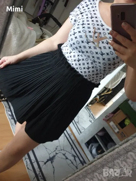 Zara плисирана пола с висока талия S, снимка 1