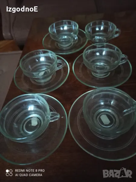 Стар соц сервиз стъклени чаши за кафе , снимка 1