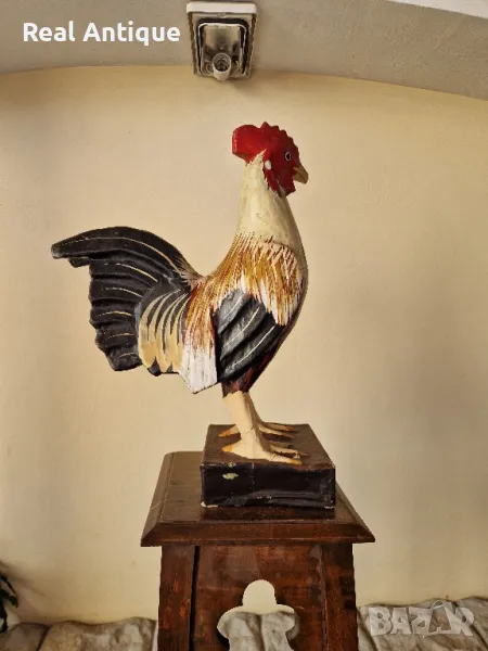 Страхотна голяма антикварна фигура статуетка Папие Маше , снимка 1