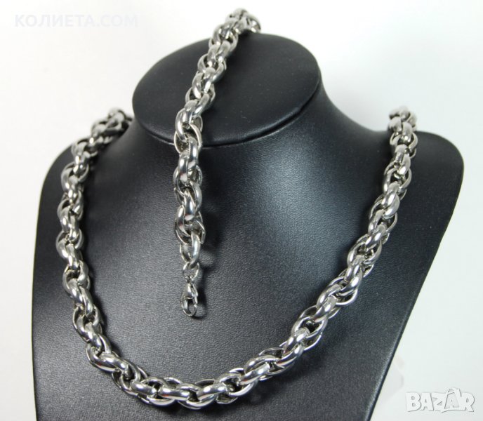 Комплект ланец и гривна от медицинска стомана 89, снимка 1