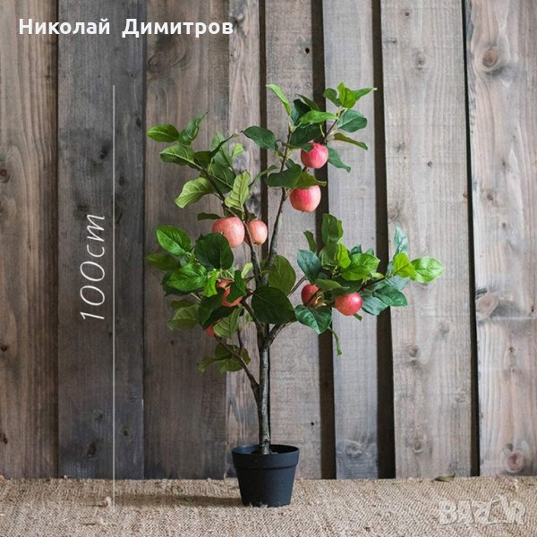 Продавам декорация ябълково дърво в саксия H 100 cm, снимка 1