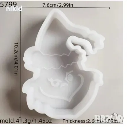 Гринч грийнч Grinch глава дълбок силиконов молд форма фондан гипс смола шоколад, снимка 1