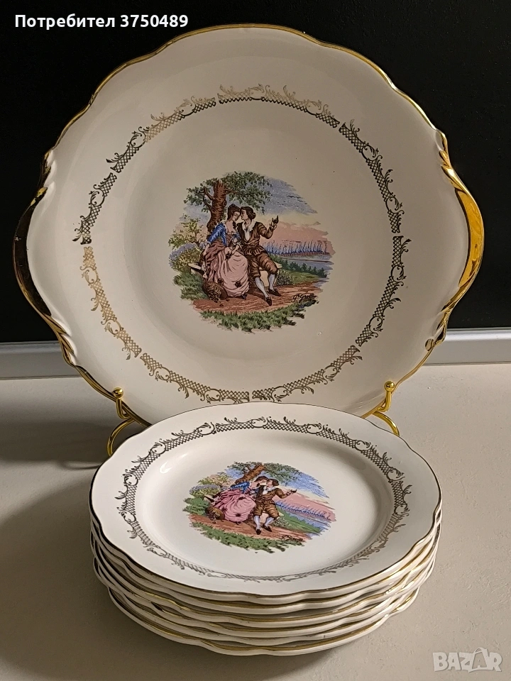 Френски винтидж чинии за торта ., снимка 1