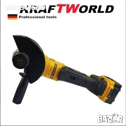 Великолепен Акумулаторен Безчетков Ъглошлайф KraftWorld 24V + 2 Батерии 6А и Зарядно с Куфар, снимка 1