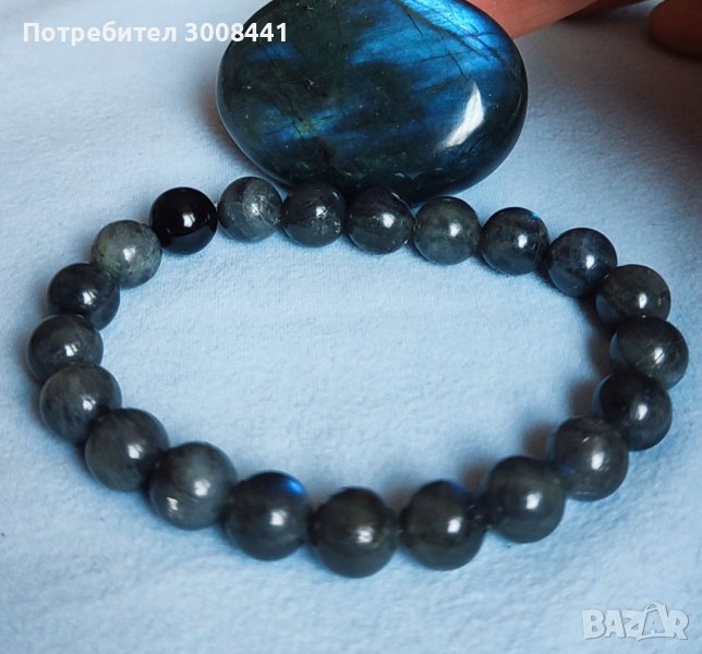 Мъжка енергийна гривна Лабрадорит и Турмалин, снимка 1