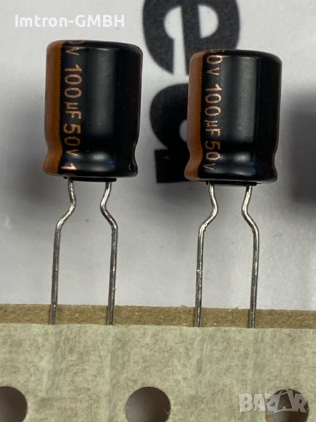 Кондензатор RXW101M1HTA-0811  8 X 11,5  100uF /  50VDC, снимка 1