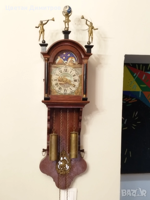 Антикварен холандски стенен-Фрезийски часовник,, снимка 1