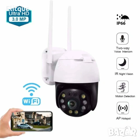 20HS Куполна безжична камера -3MPX - 8LED, снимка 5 - Друга електроника - 53127715