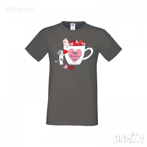 Мъжка тениска Свети Валентин Happy Valentines Day Cats On Mug, снимка 4 - Тениски - 35649862