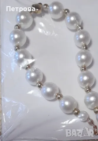Гривна с перли и сърчице, снимка 1