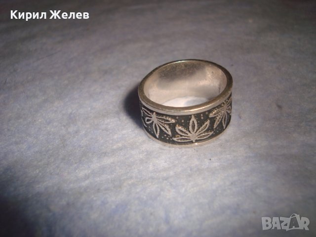 СТАР СРЕБЪРЕН МАРКОВ ПРЪСТЕН СРЕБРО 925 с ФЛОРАЛНИ НИЕЛО МОТИВИ Тип ХАЛКА 28749, снимка 11 - Пръстени - 37300592