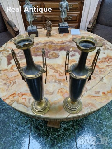 Чифт страхотни антикварни белгийски амфори вази, снимка 5 - Антикварни и старинни предмети - 43582291