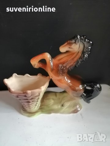керамичен сувенир кон ваза, снимка 3 - Статуетки - 40591144