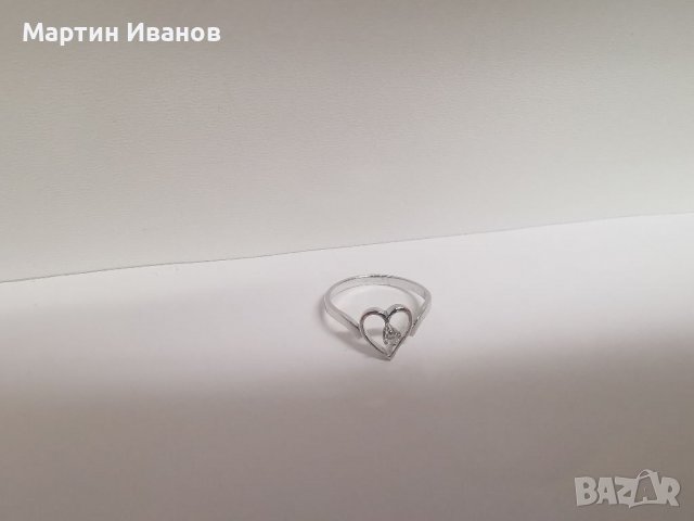 Златен пръстен сърце с диамант , снимка 7 - Пръстени - 39005995