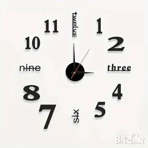 Съвременен графичен часовник за стена, снимка 1