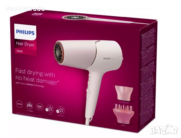 Сешоар Philips BHD530/00, 2300W, Технология ThermoShield, снимка 4 - Сешоари - 44117579