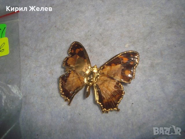 ПОЗЛАТЕНА ПЕПЕРУДА БРОНЗОВА ЕФИРНА АР НУВО БРОШКА МНОГО КРАСИВО ВИНТИДЖ БИЖУ 73981, снимка 9 - Антикварни и старинни предмети - 37792883