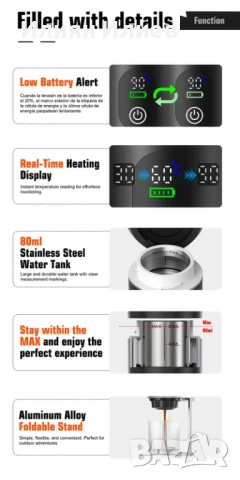 Дигитална преносима автоматична кафемашина, снимка 5 - Кафемашини - 53568495