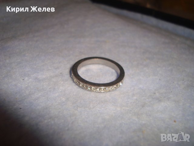 СТАР КРИСТАЛЕН СРЕБРИСТ АРТ ПРЪСТЕН ХАЛКА 27703, снимка 2 - Пръстени - 37451504