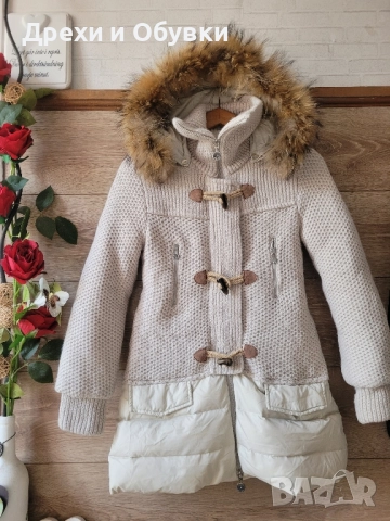 Зимно яке с естествен косъм и гъши пух 