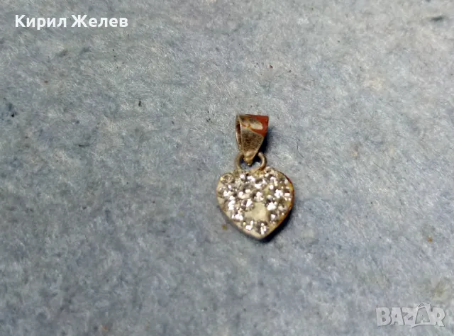 СТАР ЕМАЙЛИРАН МИНИАТЮРЕН СЪРЦЕВИДЕН СРЕБЪРЕН МЕДАЛЬОН СРЕБРО 925 с ИСКРЯЩИ ЦИРКОНЧЕТА 50059, снимка 3 - Колиета, медальони, синджири - 48987423