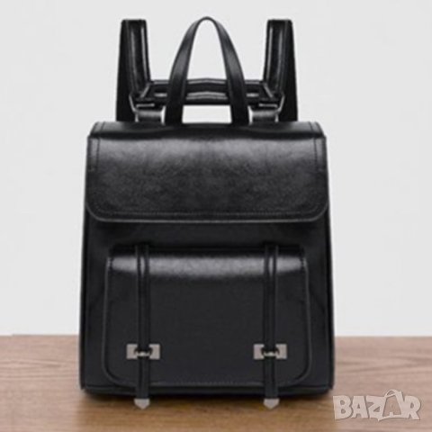 Чанта-раница от естествена кожа Black 1149