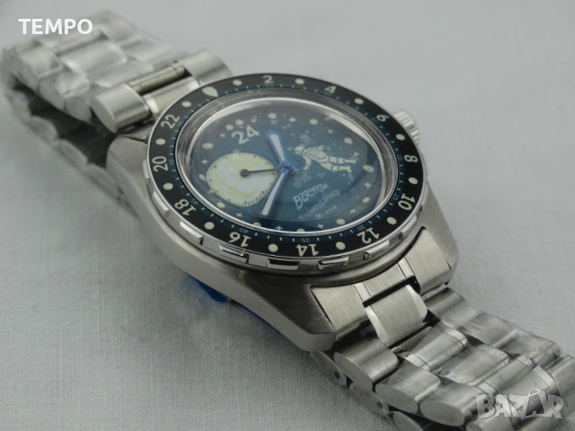 ВОСТОК АМФИБИЯ АВТОМАТИЧЕН ref: 14038Б - “КОСМОДАЙВЕР” - “LUNA DUDE” 1 - 24 ЧАСА - ЛИМИТИРАН 2000 бр, снимка 10 - Мъжки - 51304499