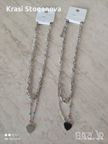 Дамски Бижута Двойни с Украшения - Неръждаема Стомана , снимка 2 - Бижутерийни комплекти - 38219507