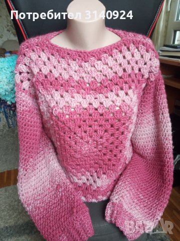 Дамски плетен пуловер , снимка 3 - Блузи с дълъг ръкав и пуловери - 43723812
