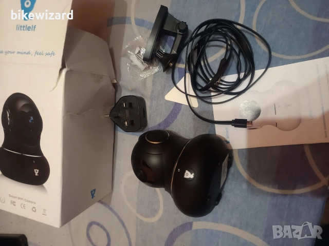 Littlf камера за наблюдение 360-градусова камера за наблюдение на закрито, Wi-Fi камера НОВА, снимка 3 - Камери - 53058600