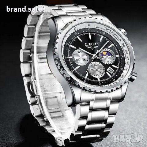 Елегантен кварцов часовник LIge, снимка 6 - Мъжки - 43198011