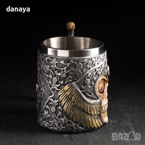 4310 3D чаша череп с меч сувенирна халба подарък за мъж, 400ml, снимка 2 - Чаши - 43367790