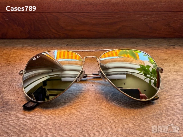 Унисекс слънчеви очила RayBan Aviator, огледални, снимка 3 - Слънчеви и диоптрични очила - 50697279