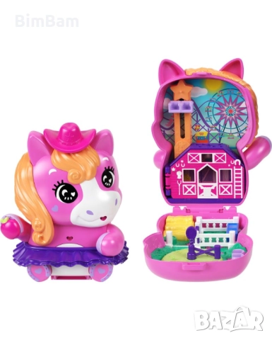 Игрален комплект Polly Pocket с аксесоари в чантичка - Пони родео, снимка 2 - Кукли - 52496133