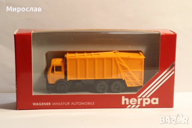 HERPA H0 1/87 MERCEDES БОКЛУКЧИЙСИ KАМИОН МОДЕЛ КОЛИЧКА, снимка 2 - Колекции - 53307393