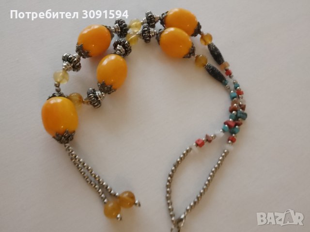  Винтидж колие – от цветни мъниста, снимка 6 - Колиета, медальони, синджири - 43725019