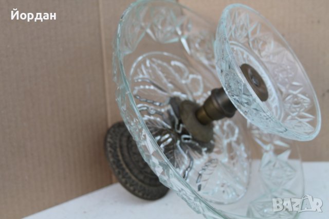 Фруктиера месинг и оловен кристал, снимка 6 - Антикварни и старинни предмети - 43593678