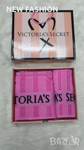 Памучни Хавлии -2бр с Кутия ✨ Victoria Secret 